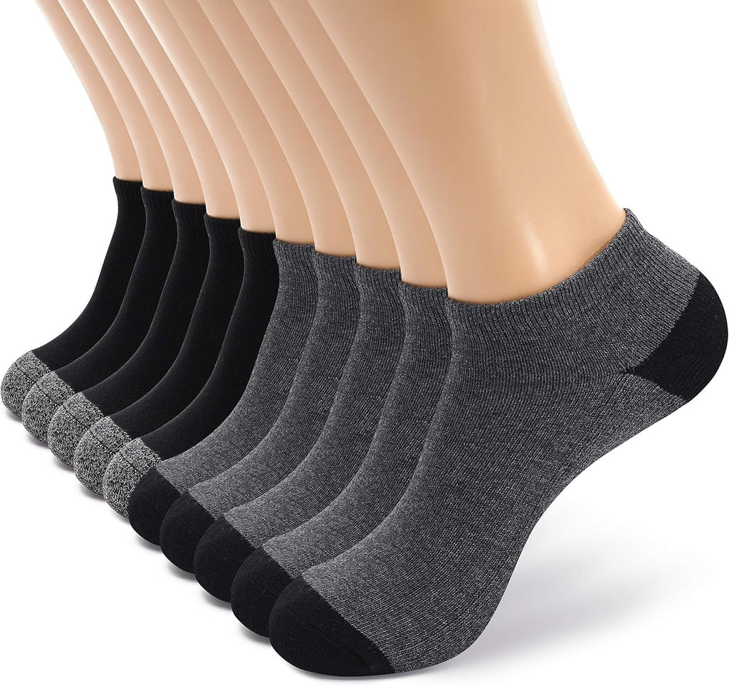 Men'S/Women'S 4-10 Pairs Cotton Cushion Low Cut Ankle Socks, Multipack